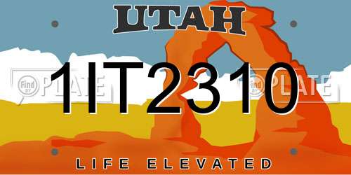 1IT2310 Utah License Plate