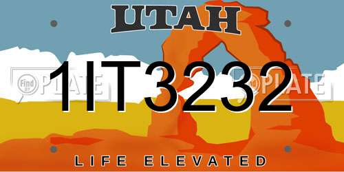1IT3232 Utah License Plate