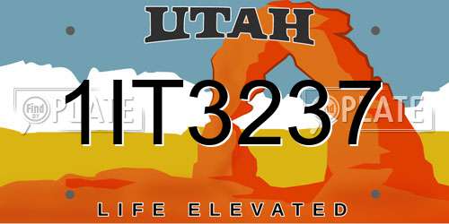 1IT3237 Utah License Plate