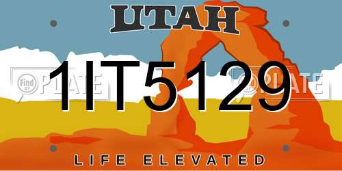 1IT5129 Utah License Plate