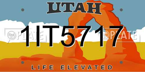 1IT5717 Utah License Plate