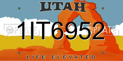 1IT6952 Utah License Plate