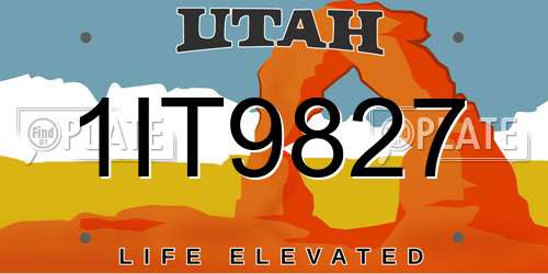 1IT9827 Utah License Plate