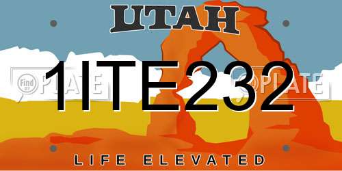 1ITE232 Utah License Plate