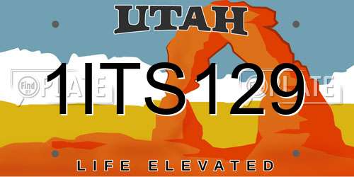1ITS129 Utah License Plate