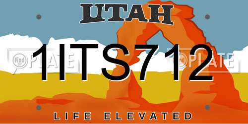 1ITS712 Utah License Plate