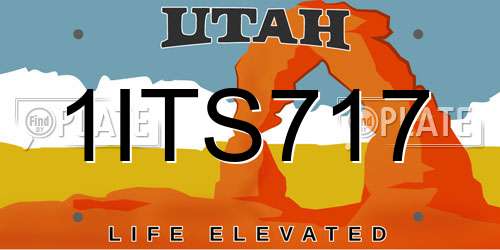 1ITS717 Utah License Plate