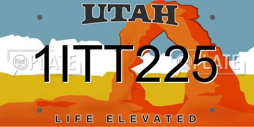 1ITT225 Utah License Plate