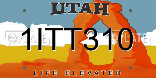 1ITT310 Utah License Plate