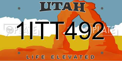 1ITT492 Utah License Plate