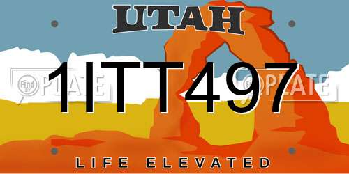 1ITT497 Utah License Plate