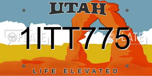 1ITT775 Utah License Plate