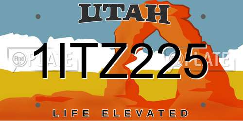 1ITZ225 Utah License Plate