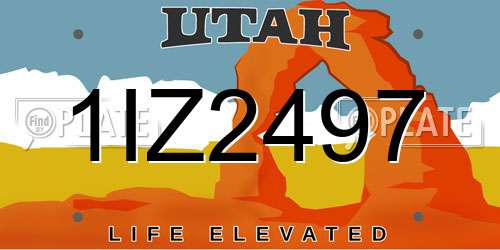 1IZ2497 Utah License Plate