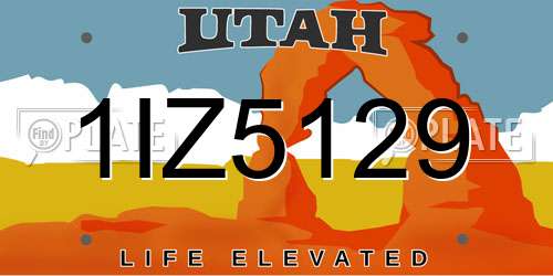 1IZ5129 Utah License Plate