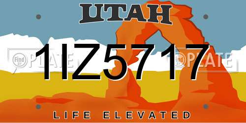 1IZ5717 Utah License Plate