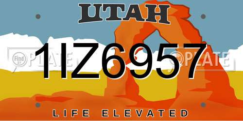1IZ6957 Utah License Plate