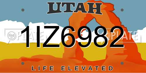 1IZ6982 Utah License Plate