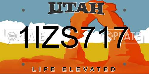 1IZS717 Utah License Plate