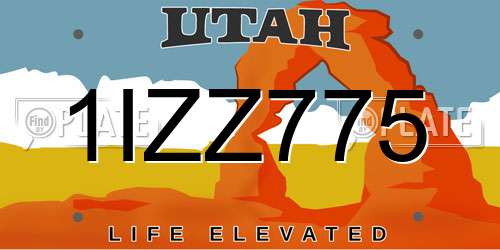 1IZZ775 Utah License Plate