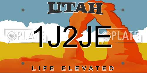 1J2JE Utah License Plate