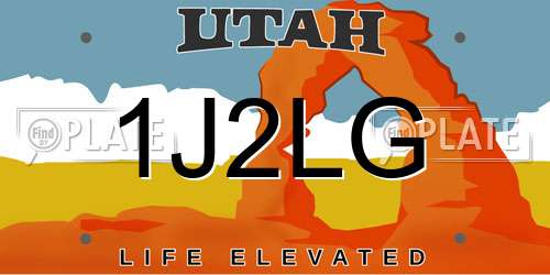 1J2LG Utah License Plate