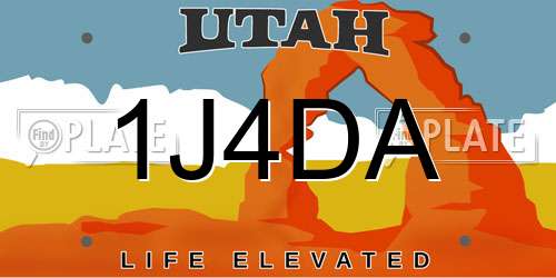 1J4DA Utah License Plate