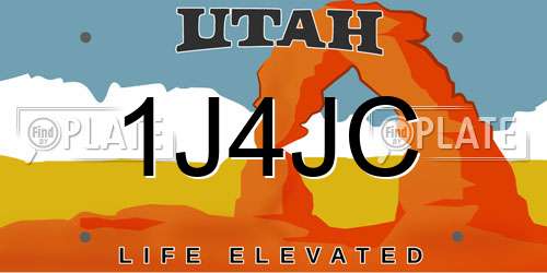 1J4JC Utah License Plate