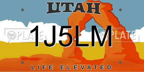1J5LM Utah License Plate