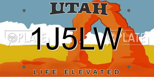 1J5LW Utah License Plate