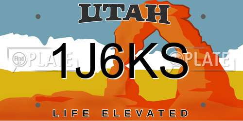 1J6KS Utah License Plate
