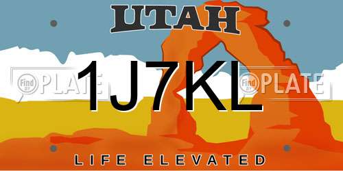 1J7KL Utah License Plate