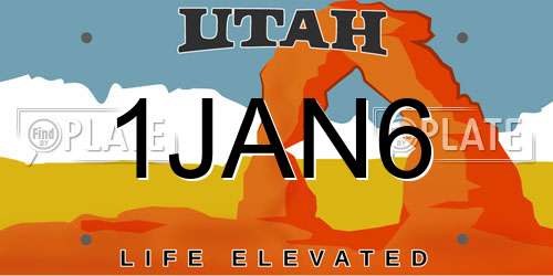 1JAN6 Utah License Plate