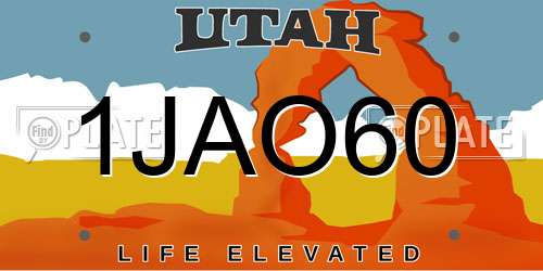 1JAO60 Utah License Plate