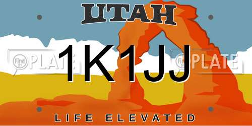 1K1JJ Utah License Plate