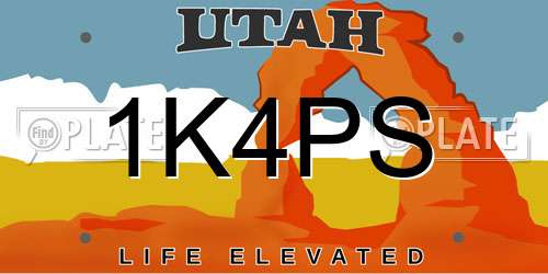 1K4PS Utah License Plate