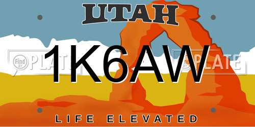 1K6AW Utah License Plate