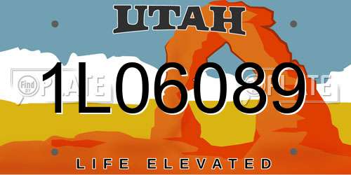 1L06089 Utah License Plate