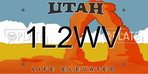 1L2WV Utah License Plate