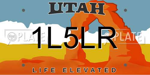 1L5LR Utah License Plate