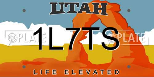 1L7TS Utah License Plate