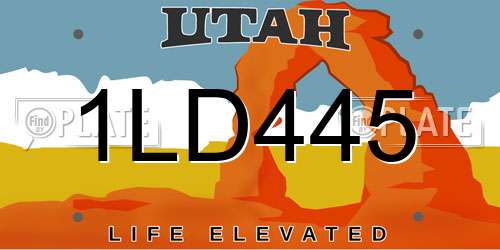 1LD445 Utah License Plate