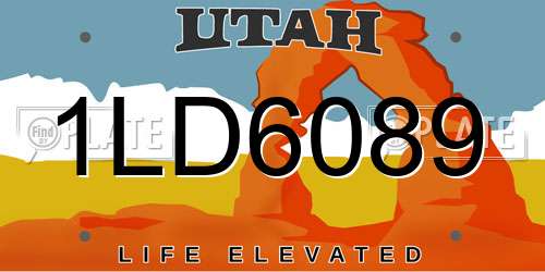1LD6089 Utah License Plate