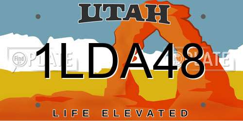 1LDA48 Utah License Plate