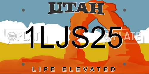 1LJS25 Utah License Plate
