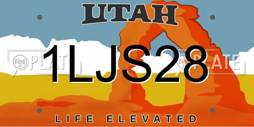 1LJS28 Utah License Plate
