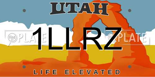 1LLRZ Utah License Plate