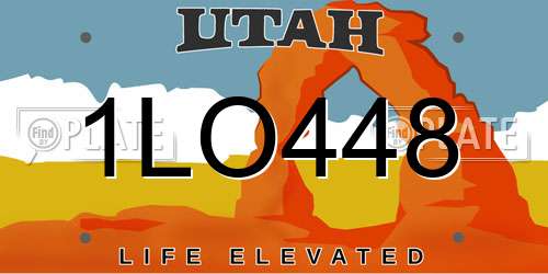 1LO448 Utah License Plate