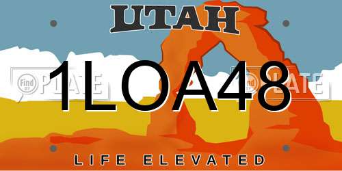 1LOA48 Utah License Plate