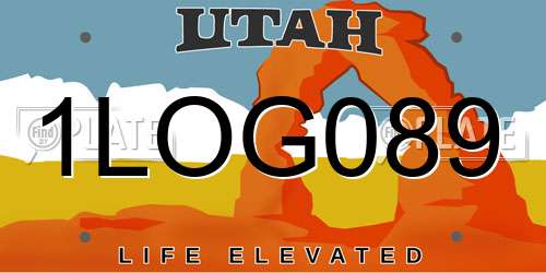 1LOG089 Utah License Plate